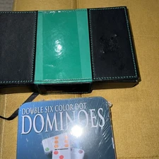 Domino Game Set with Racks & Travel Case 28 Tiles 2 Sets Sold Separate Trays 🎁