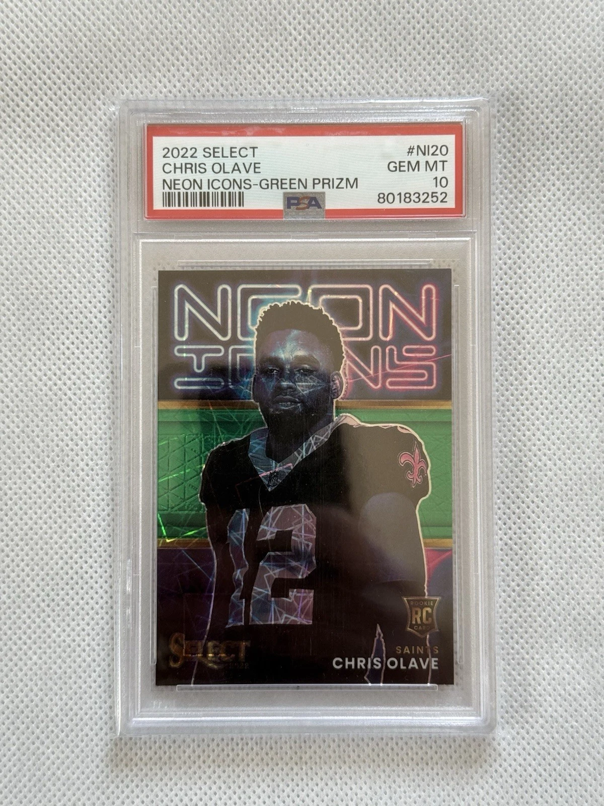 Chris Olave Panini Select Neon Icons #NI20 Green Prizm