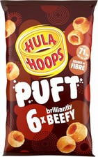 Hula Hoops PUFT - BEEF Multipack 6 x 15g Bags - Deliciously light and crispy