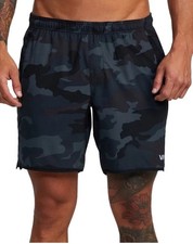 Pantalones Cortos Atléticos RVCA Yogger Elastizados 17" - Camuflaje - Nuevos TALLA 2XL $60