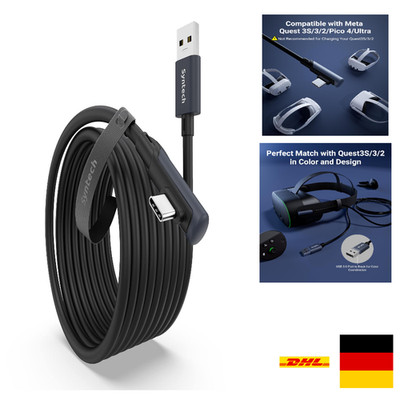 USB 3.0 zu USB C Kabel 5m für VR Gaming PC kompatibel mit Quest 3S 2