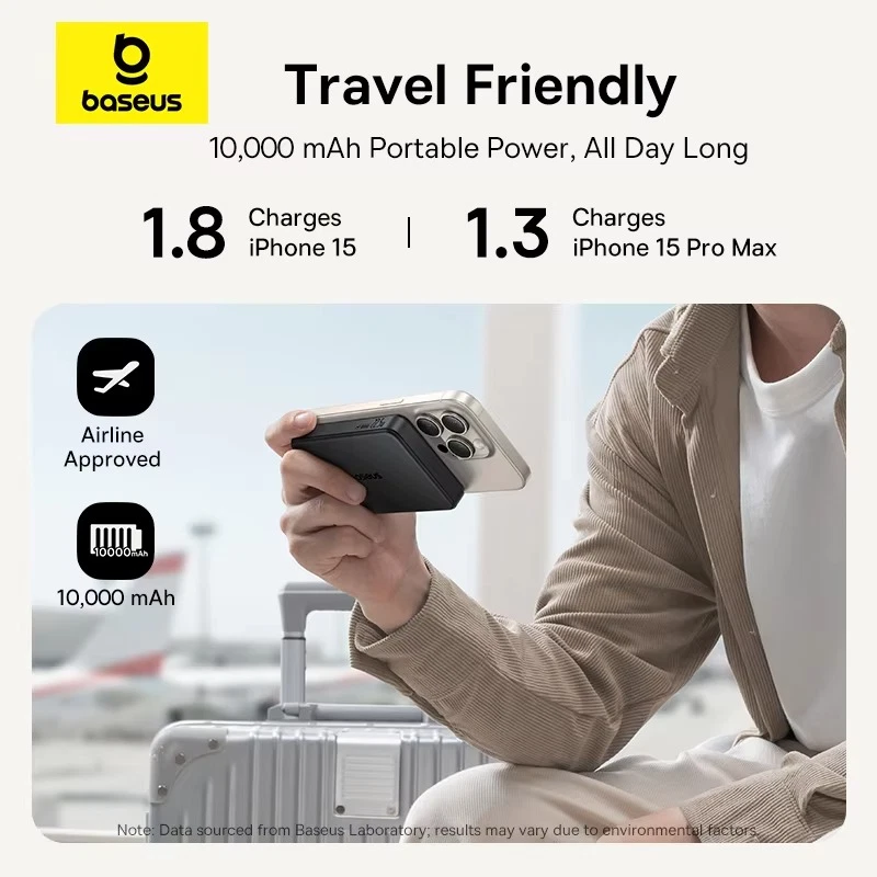 Baseus Qi2 Magnetic Power Bank 10000mAh 15W Wireless 22.5W Fast Charger - Image 3 of 4