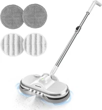 AlfaBot WS-24 Cordless Electric Mop, Spin Mop for Floor 180ML, White 