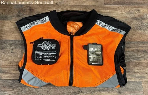 Icon Men's Mil Spec Mesh Motorcycle Safety Vest Orange Hi-Vis Reflective Super image 5