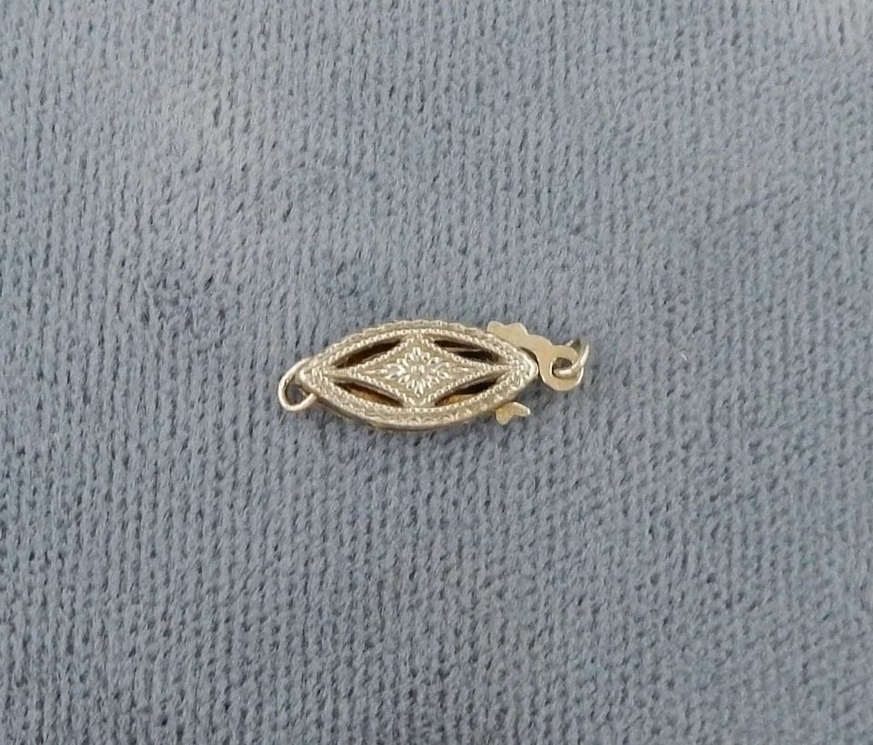 GENUINE SOLID 14K WHITE GOLD FILIGREE PEARL CLASP JEWELRY FINDINGS - Image 2 of 4