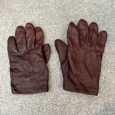 Vintage Fownes Women  s Reddish Brown Leather Cashmere Lined Driving Gloves Sz M