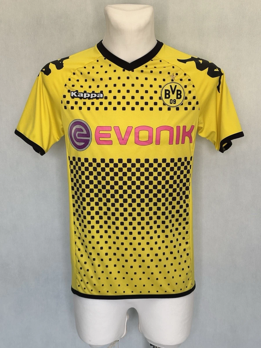 Maillot Borussia Dortmund Kappa 2011/12 - Coupe DFB, Evonik, Numéro 9 Lewandowski - Taille L, Signé