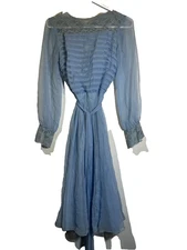 miss elliette womens vintage blue dress long sleeve size 8