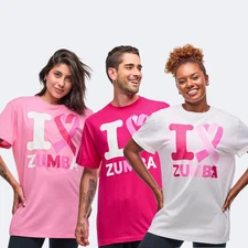 Zumba I Love Zumba Pink Unisex Tee ~ Party In Pink - 1 Size Fits Most! New!