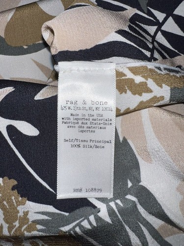 $295 NWT Rag & Bone PATRICIA Silk Spruce Combo Tropical Multi Color Top sz M - Picture 7 of 10