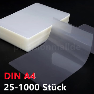 1000x DIN A4 Laminierfolien Laminiertasche Laminierfolie 75/80 Mic Dokument Foto
