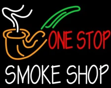 One Stop Smoke Shop Open Neon Sign Light Lamp Workshop Collection 24"x20" 