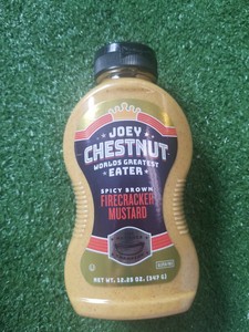 Joey Chestnut Hot Dog Champion Firecracker Mustard 12.25 oz Squeeze
