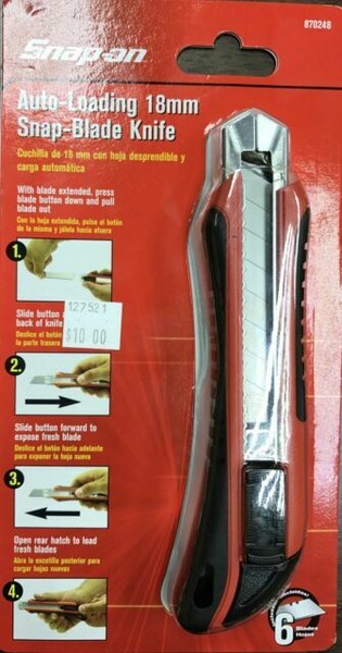 Alltrade Tools 870248 Snap-on Auto-loading Snap Blade Utility Knife for ...