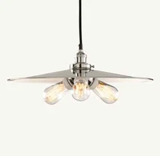 Restoration Hardware Factory Filament Pendant Metal - 14 Inch - Pan Shade Only
