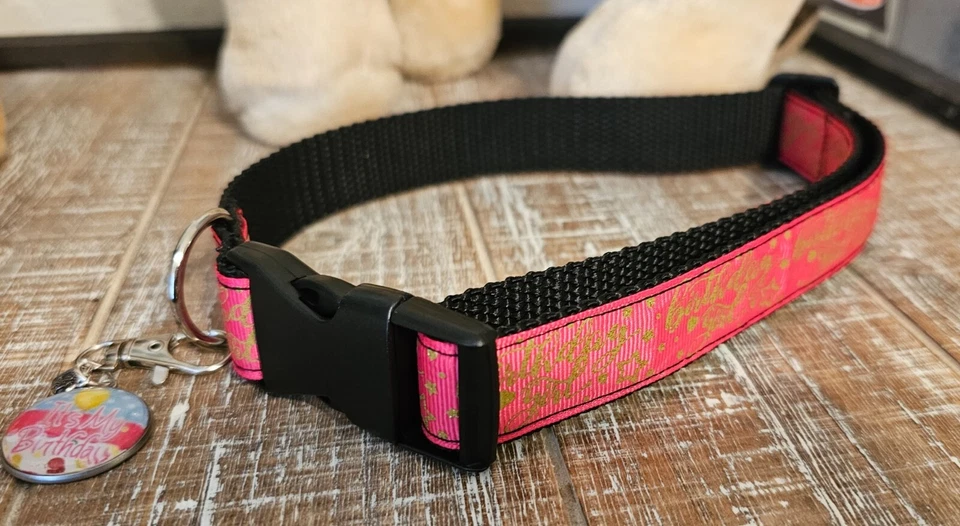 Collar ajustable para perro feliz cumpleaños grande con etiqueta extraíble Foto 4 de 4