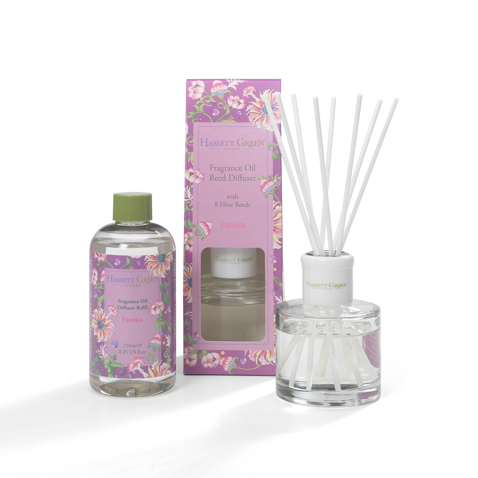 Hassett Green Exotica - Reed Diffuser and Refill Combination Set