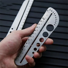EDC Titanium Alloy Ruler 15CM/ 6 Inch Portable Scale Protractor TC4 Multi Tool