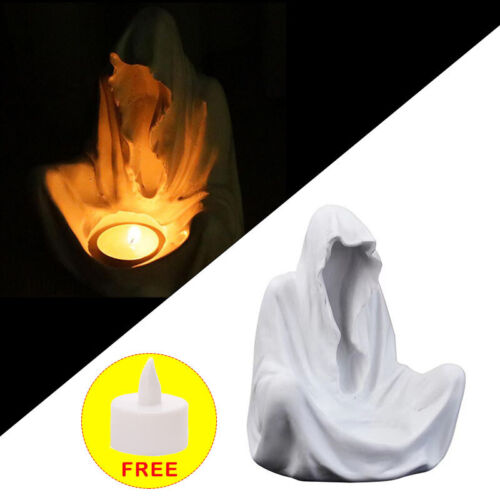 Resin Wizard Ghost Candle Holder Prayer Figurine Moulds Tray Halloween Ornament - Picture 1 of 16