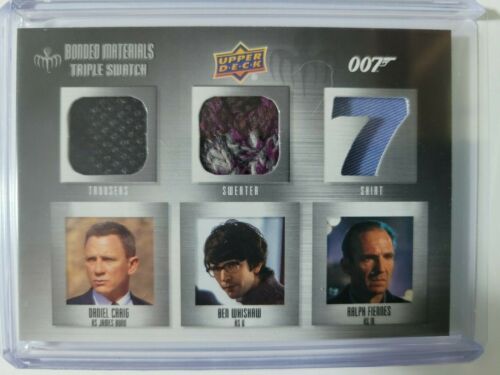 2020 Craig Whishaw Fiennes James Bond Villians & Henchmen Bonded Triple Swatch!  - Picture 1 of 2