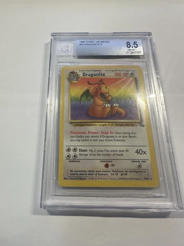 Dragonite Fossil Card 19/62 Fossil Rare Non Holo Beautiful BGS 8.5 Pokemon