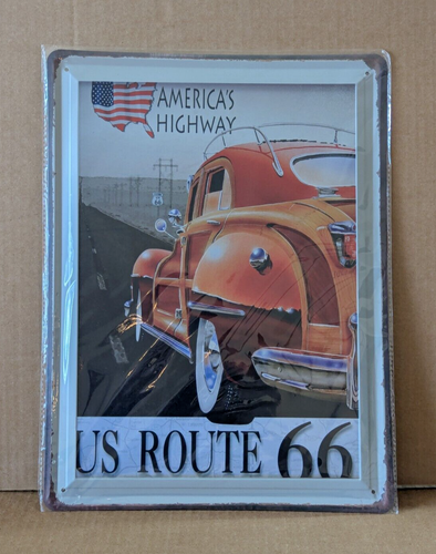 Unframed Wall Decor America's Highway US Route 66 Tin Metal Sign Garage Man Cave - Picture 1 of 2