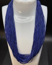 Afghan Lapis Lazuli Strands Necklace | 50 Strands of Genuine Lapis Beads