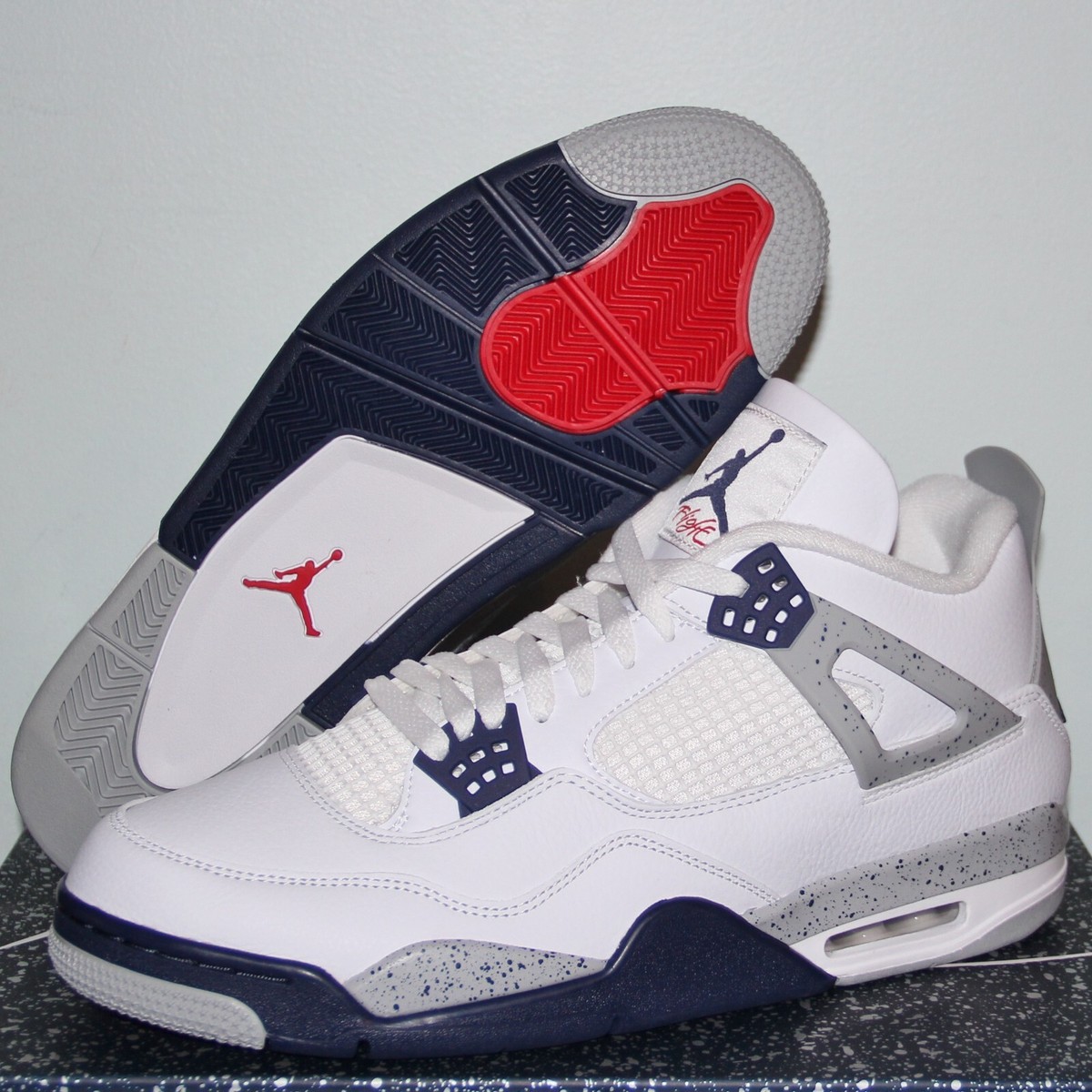 Nike Air Jordan 4 Retro Midnight Navy Mens 13 14 DH6927-140