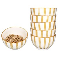 6X Wald Ocker MüSlischale Ø14,3Cm 550Ml Steingut 6 Pers Dessert-Bowl Weihnachten