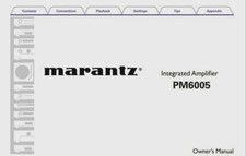 Marantz PM6005 Integrated Stereo Amplifier Operating Instructions - USER MANUAL