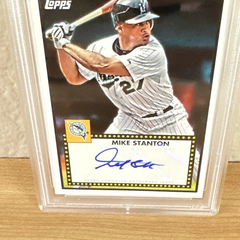2011 Topps Lineage Mike Stanton ‘52 AUTOGRAPHS AUTO, PSA NM-MT 8 / AUTO 9 RARE! - Image 2 of 3