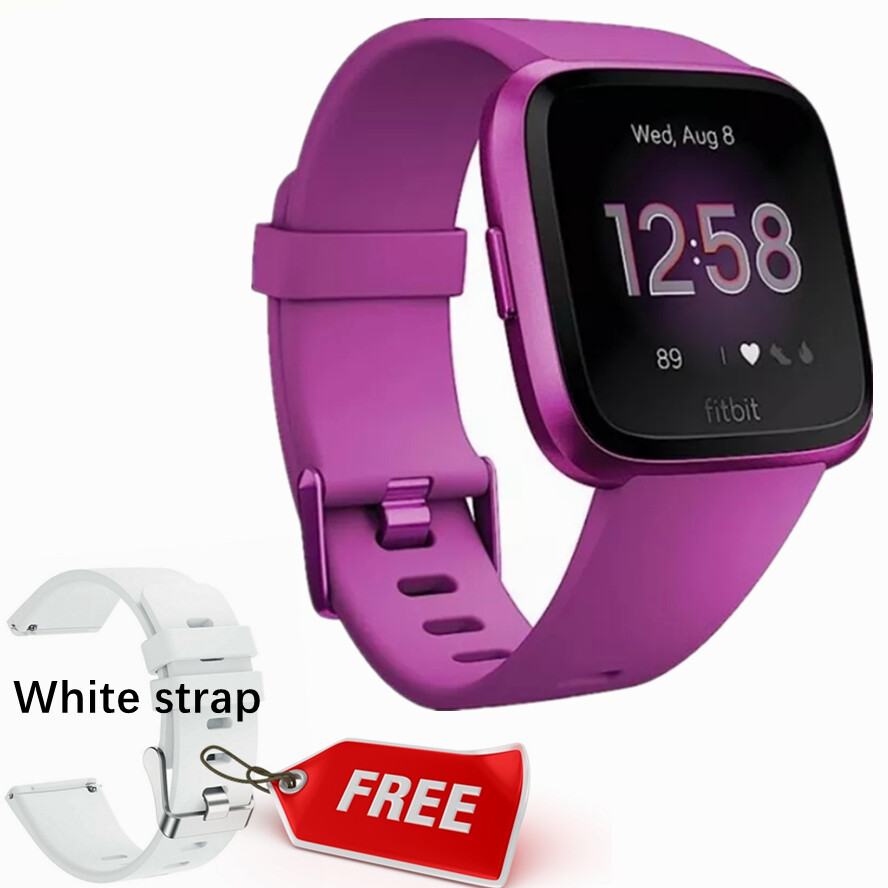 Fitbit Versa Lite Lavender Smartwatch with S & L Bands for Fitness Tracking-image