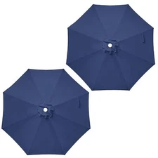 9FT Umbrella Replacement Canopy Umbrellas Top Only Canopy Dark Blue 2 Pack