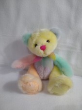 'Sorbet' Teddy Bear, Easter, Pastel, Rainbow Colors, Lace Feet, Plush Toy