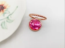 360 Rotating Cell Phone Finger Ring Stand Holder Grip-Fashion Pink Gemstone