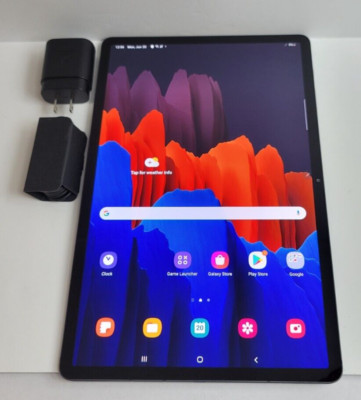 Samsung Galaxy Tab S7+ Plus 256GB, Wi-Fi, 12.4 in Mystic Black No S-Pen GREAT!