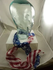 Flag patriotic red white blue head wrap hair scarf  stars 4th of July summer