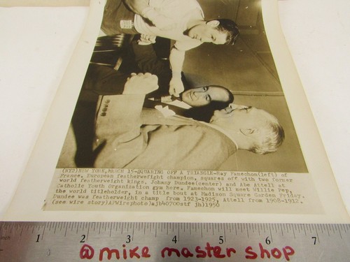 ANGELO DUNDEE, RAY FAMECHON, ABE ATTELL NEW YORK MARCH 15 1950 ORIGINAL PHOTO - Picture 2 of 5
