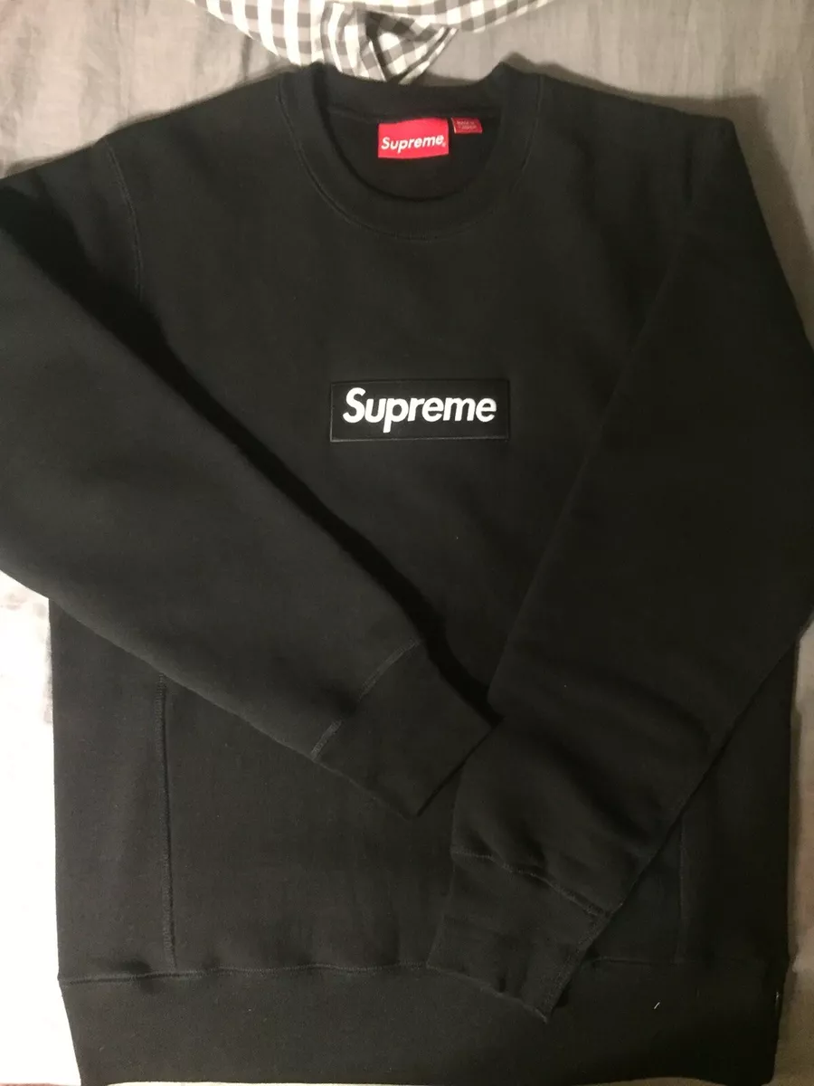 Supreme Box Logo Crewneck Sweater Hoodie (2015) Black Size M