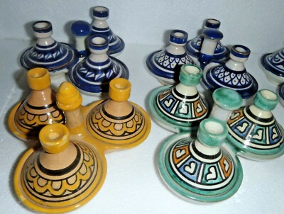 HANDBEMALTES KERAMIK TAJINE GEFORMTES DREIFACHES KRUZIFIX-SET * MAROKKANISCHE KERAMIK * 