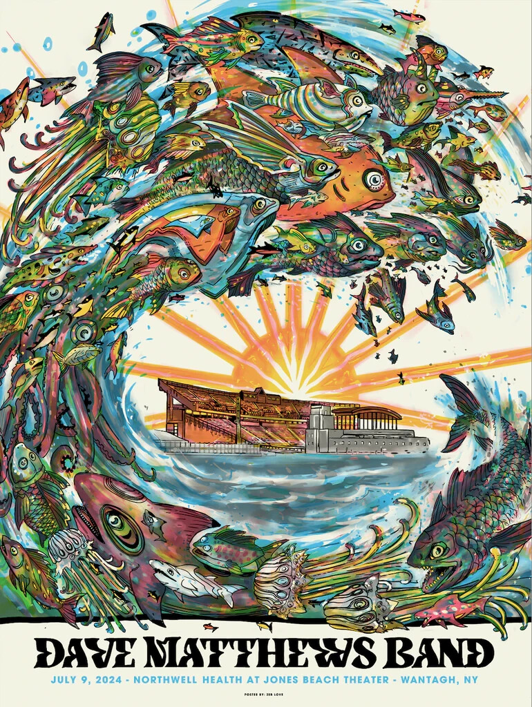 Dave Matthews Band Poster 7/9/2024 Jones Beach Wantagh NY