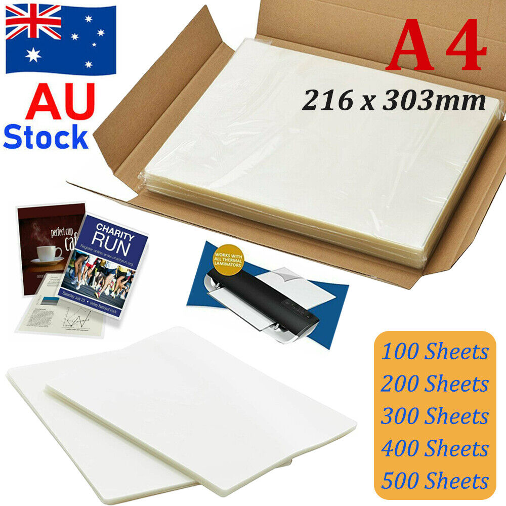 500 Sheets A4 Gloss Laminating Sheets Clear Thermal Laminating Pouches 216x303mm