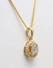 14K Yellow Gold 1/4ctw Natural Diamond Cluster Halo Necklace with Cert — photo 3