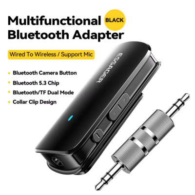 Bluetooth 5.3 Adapter 3.5mm Aux Wireless Receiver TF Card Music Player USB-C