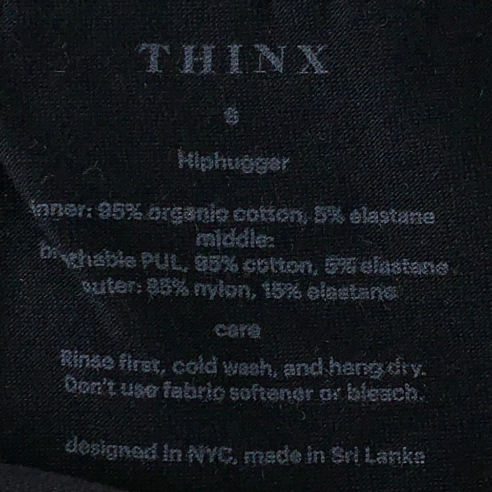 THINX Women's Size Small Black Absorbent Period Panty Hiphugger Underwear New - Image 2 of 4