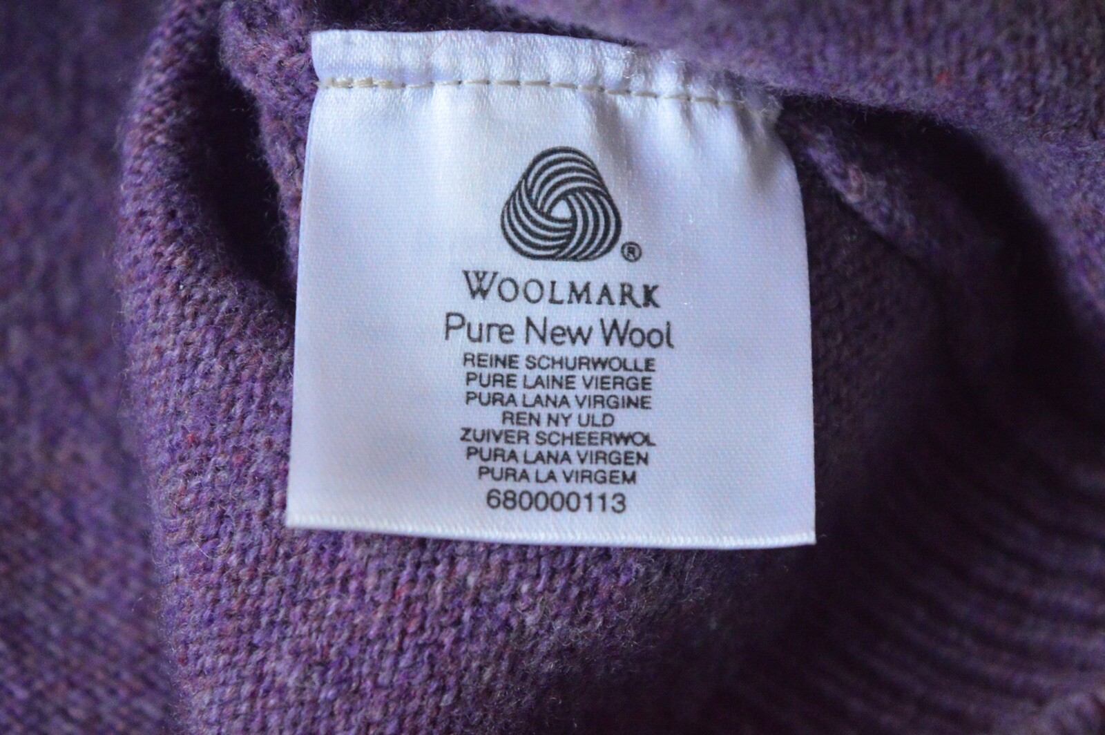 HOUSE OF BRUAR PURE LAMBSWOOL HEATHER/PURPLE LONG BOYFRIEND CARDIGAN