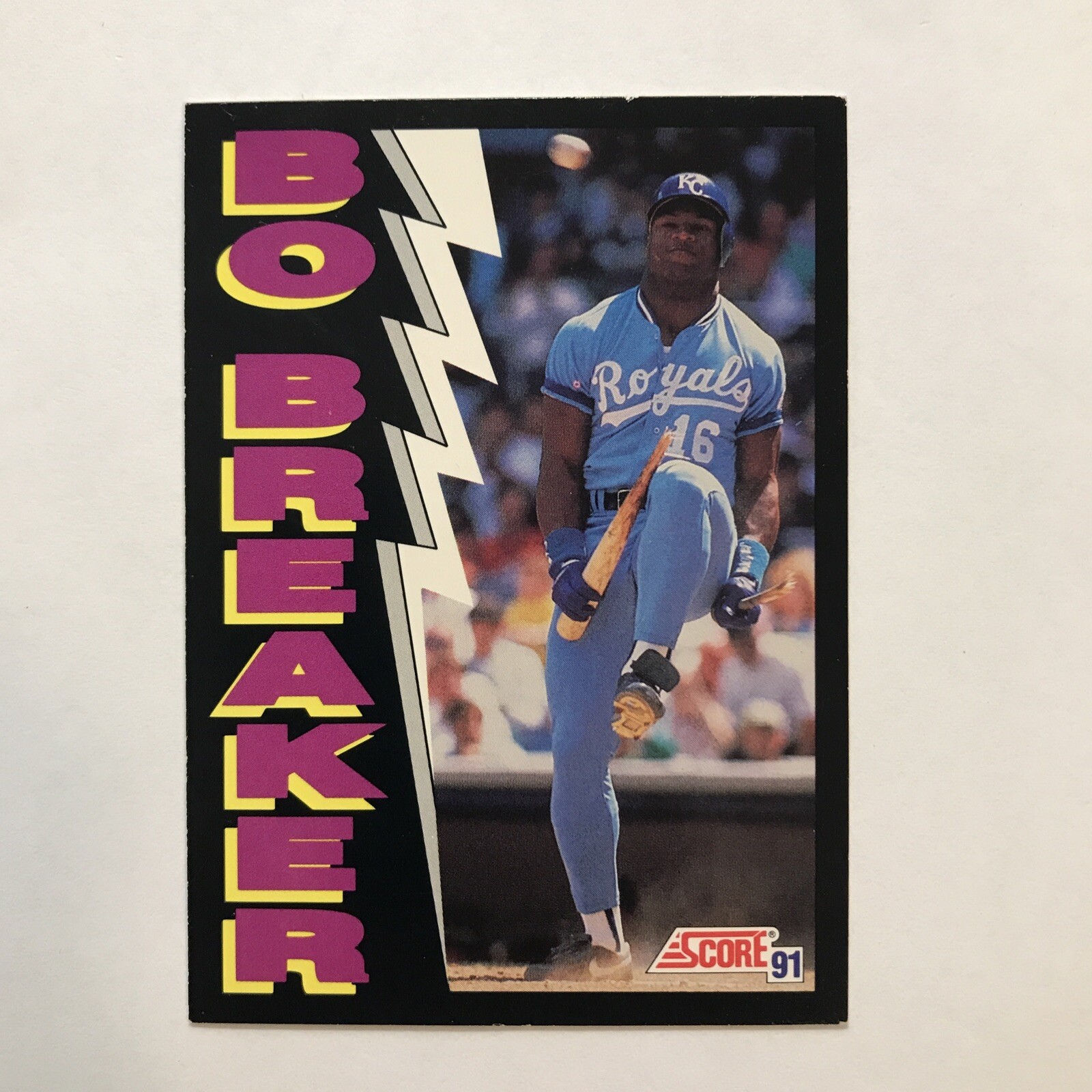 VG 1991 Score BO JACKSON Bo Breaker #773 Breaking The Baseball Bat Over His Knee