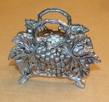 Vintagel Repousse ORNATE GRAPES &LEAVES Napkin Holder