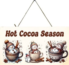 Hot Cooca Season Christmas Printed Handmade Sign