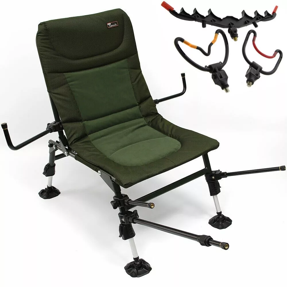 Feeder Fishing Carp Chair Arm Pack With Rod Rests Pole Feeder Fishing Chair  Set